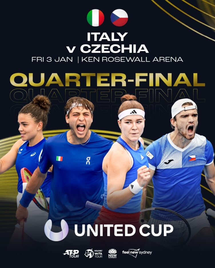 United Cup quarti di finale Italia - repubblica Ceca