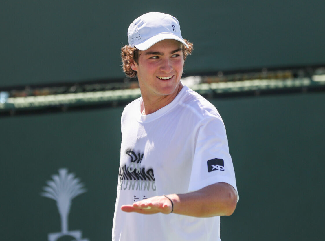 Joao Fonseca si allena a Indian Wells