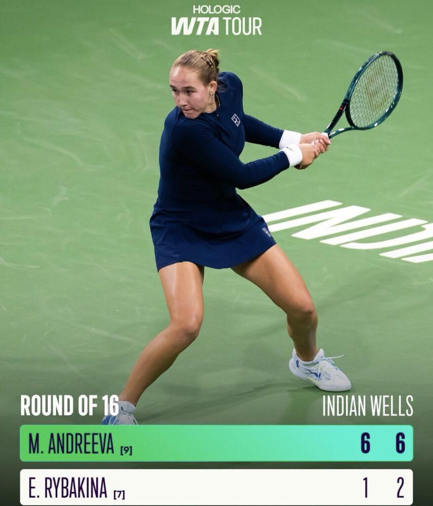 Mirra Andreeva quarti Indian Wells 2025