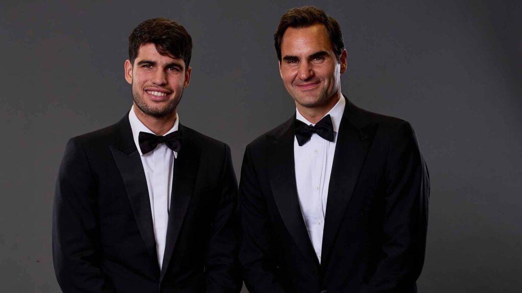 Carlos Alcaraz con Roger Federer