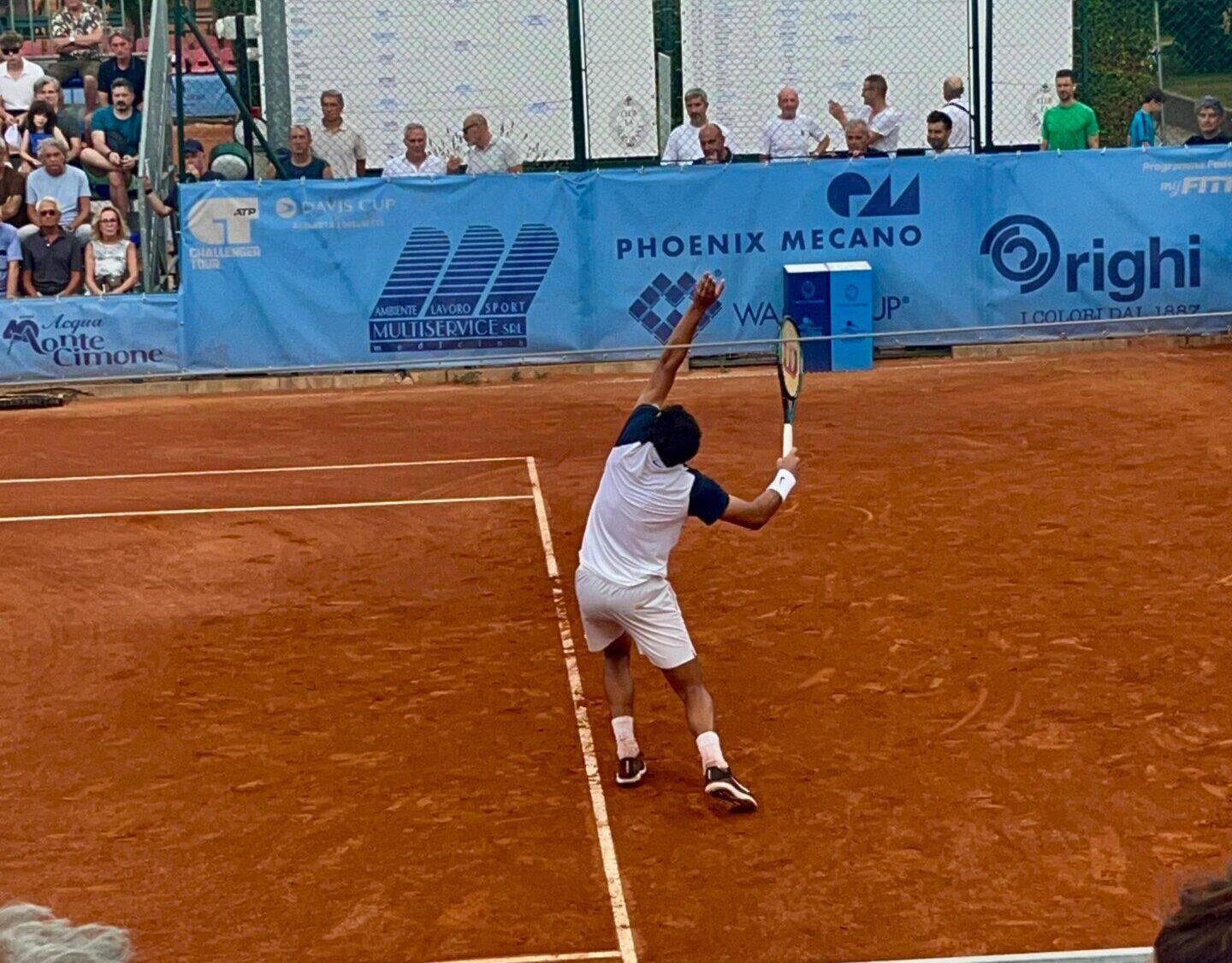 Federico Cinà in azione al Challenger di Modena