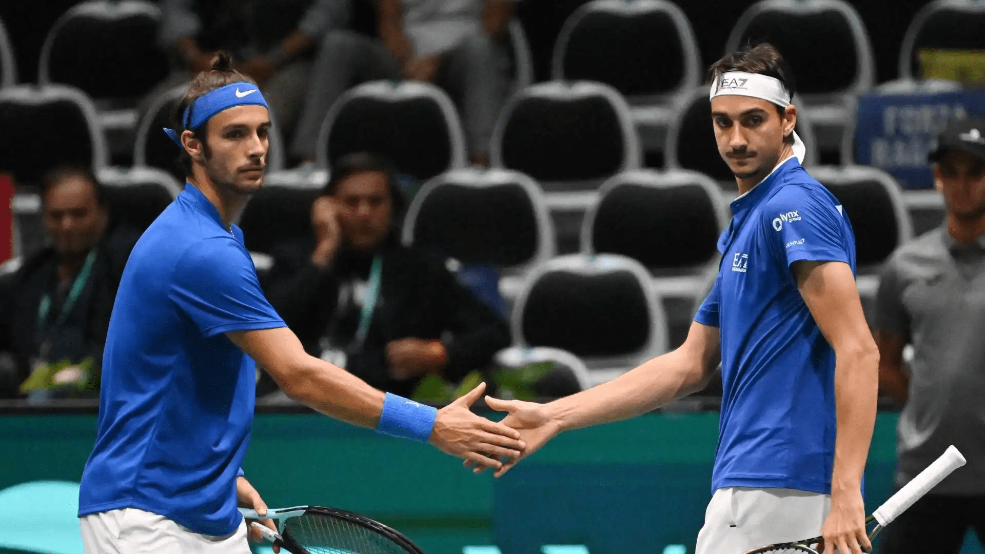 Lorenzo Musetti e Lorenzo Sonego in coppia in doppia (foto presa da sportal)