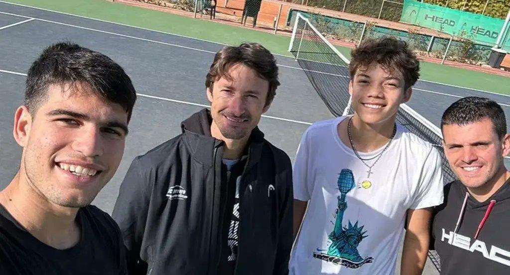 Darwin Blanch con Carlos Alcaraz alla Ferrero Academy