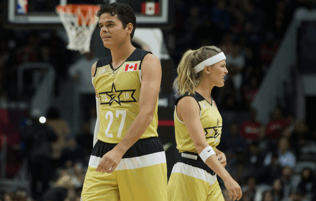 Milos Raonic ed Eugenie Bouchard giocano l'NBA ALL Star Game