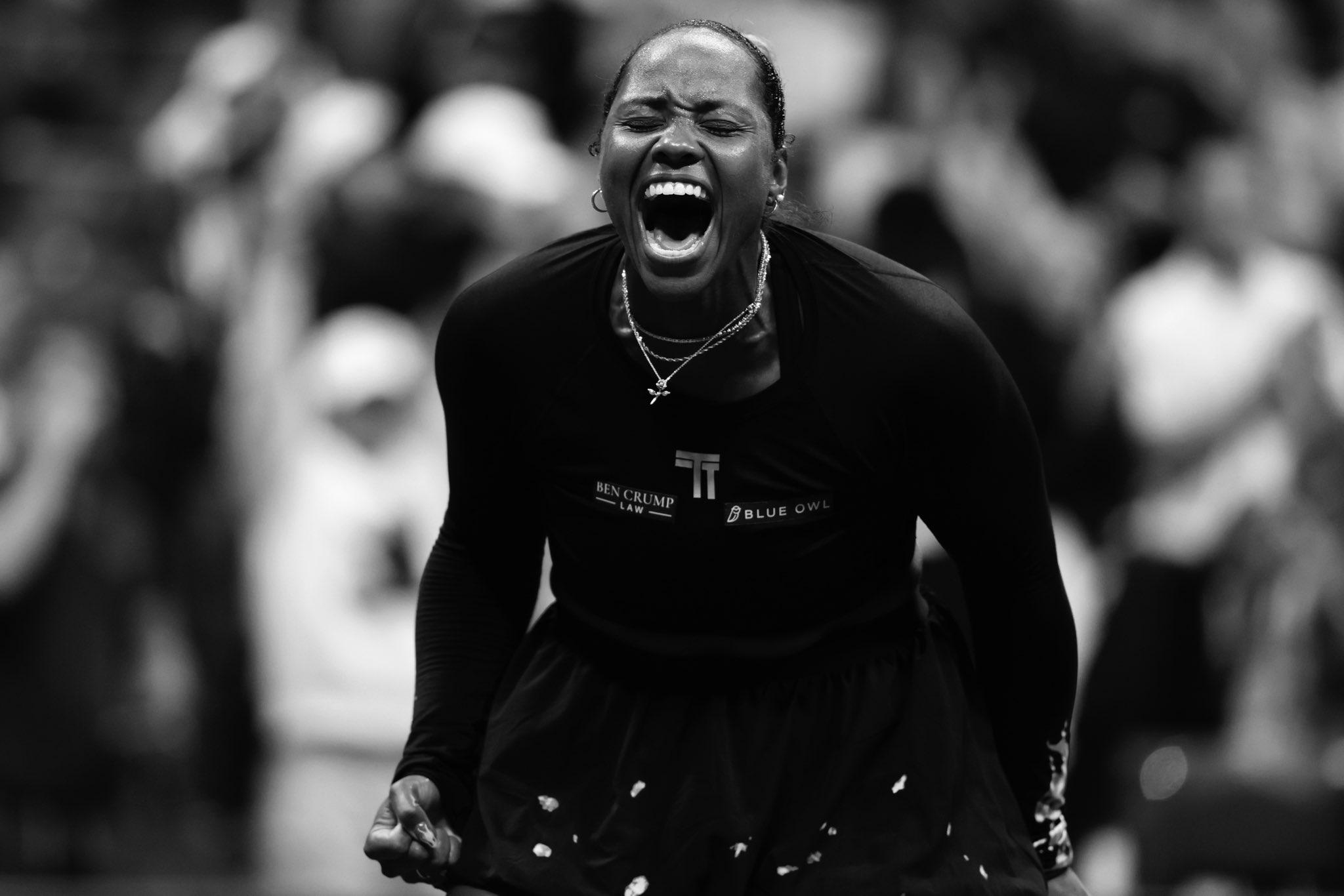 Taylor Townsend festeggia la vittoria contro Andreeva agli US Open 2025