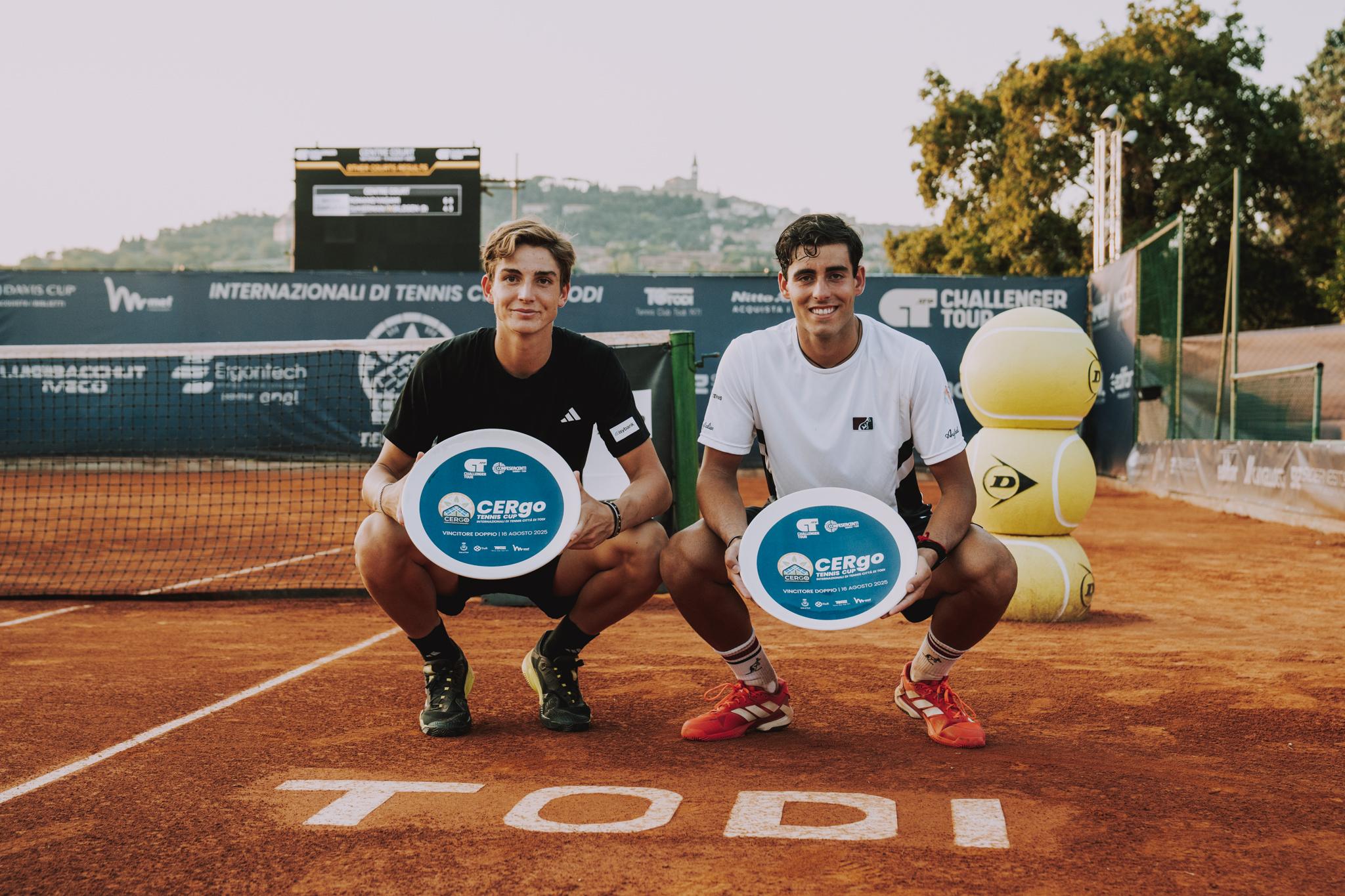 Vasamì e Romano vincitori del doppio al Challenger di Todi Foto Yuri Serafini