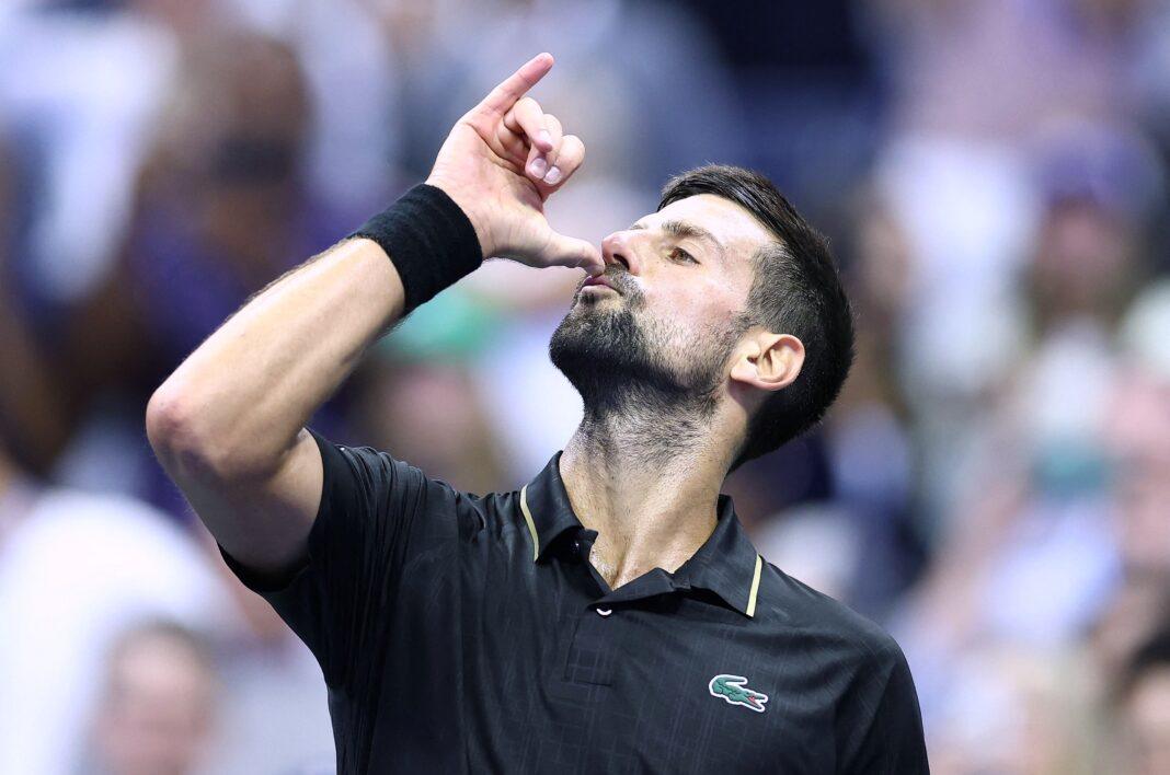 Novak Djokovic festeggia il raggiungimento della 14esima semifinale agli US Open