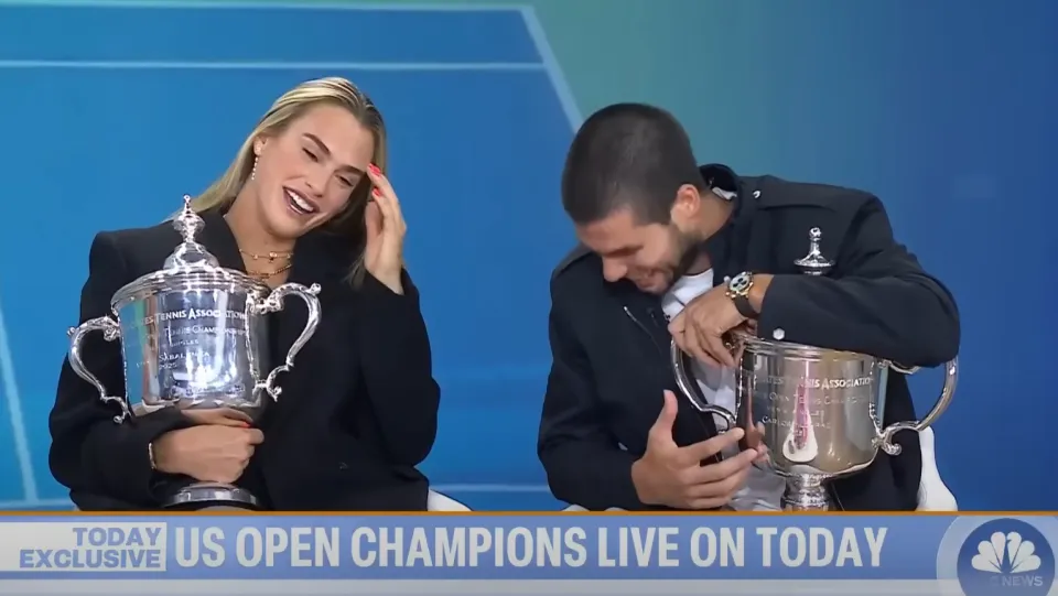 Sabalenka fa una gaffe con Alcaraz durante l'intervista al Today Show