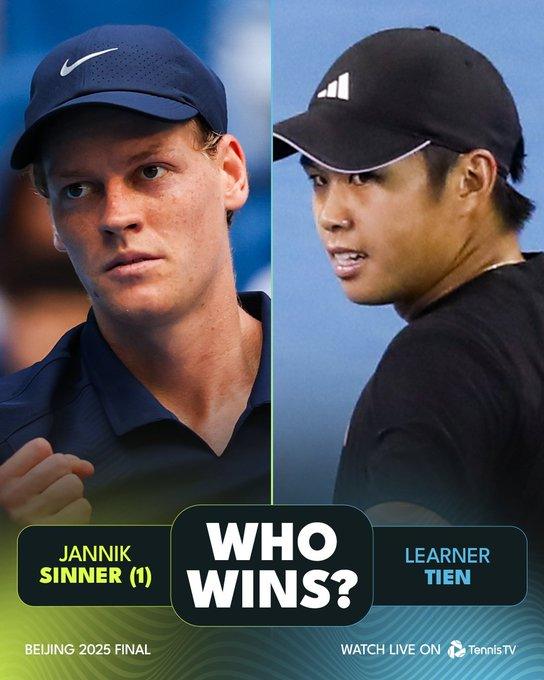 Sinner-Tien finale Atp Pechino 2025