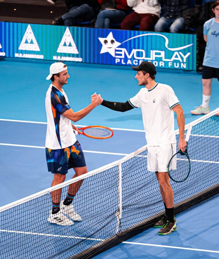 Federico Arnaboldi e Nicola Rispoli a fine partita agli Internazionali di Bergamo