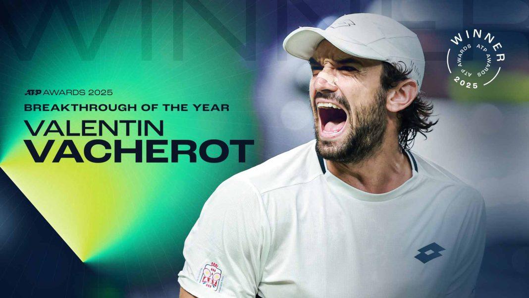 Vacherot premiato Breakthrough of the Year 2025 agli ATP Awards