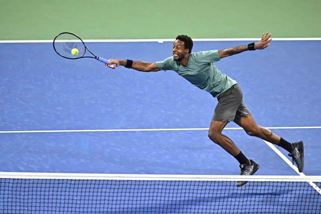 Monfils in azione all'ASB Classic di Auckland nel 2025