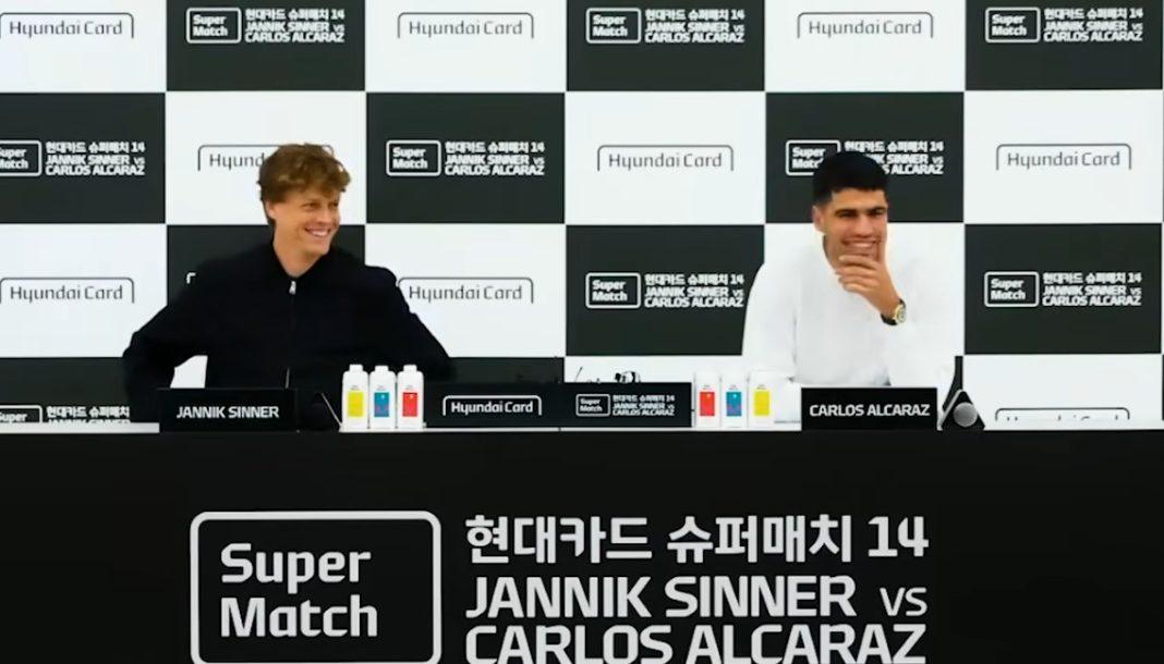 Sinner e Alcaraz conferenza stampa Corea