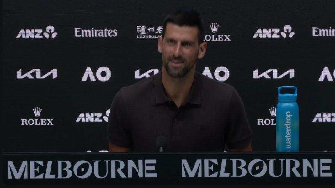 Novak Djokovic press room