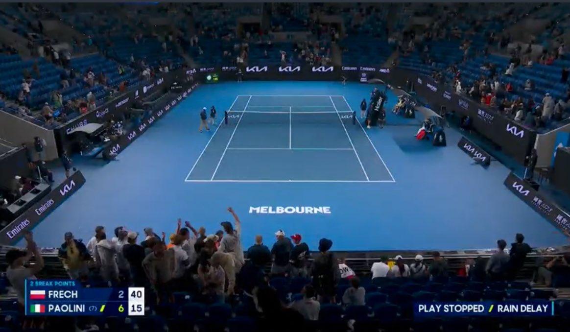 Interrotta per pioggia la partita di secondo turno fra Paolini e Frech