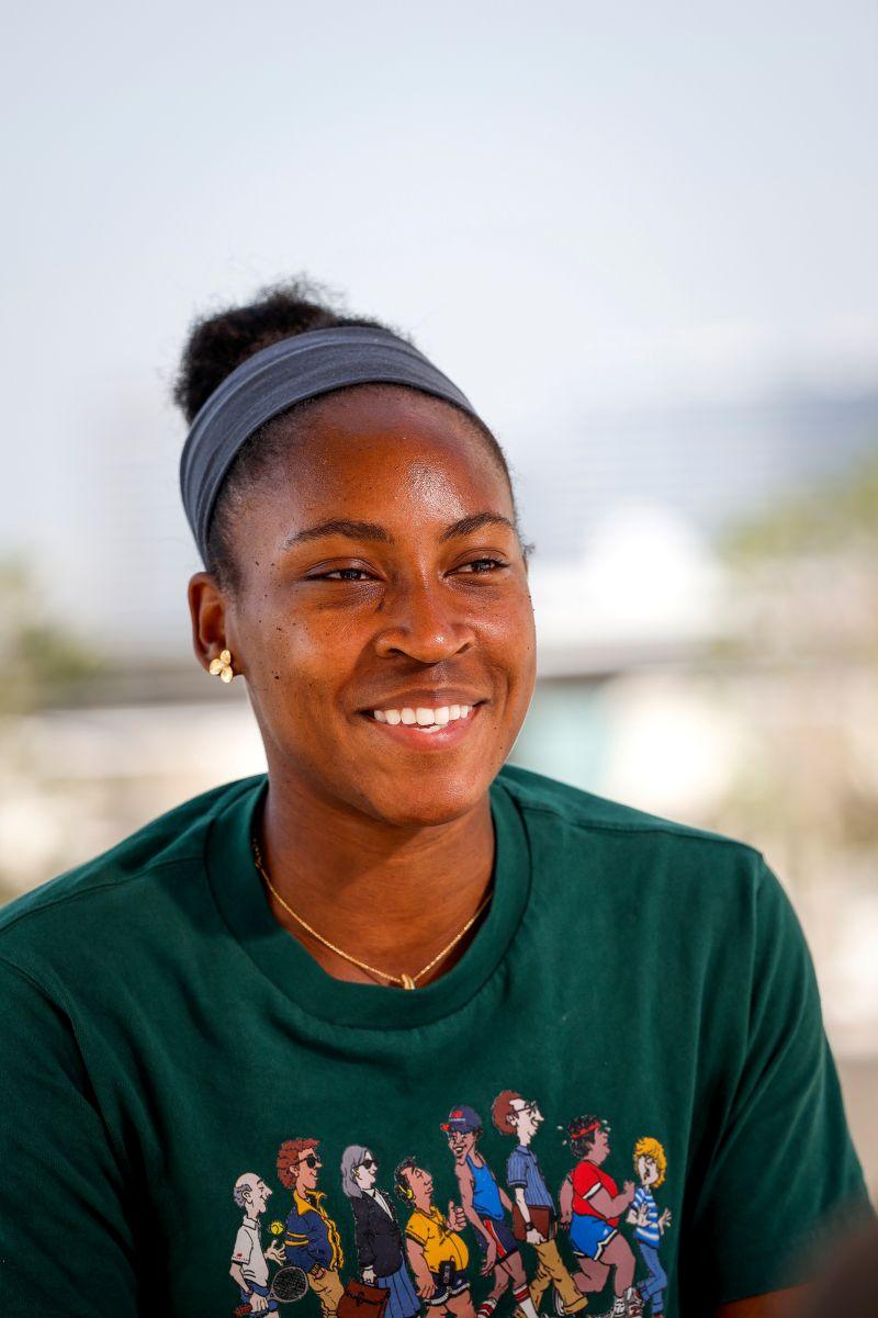 Former US Open champion Coco Gauff during a media interaction in Dubai on Sunday.
