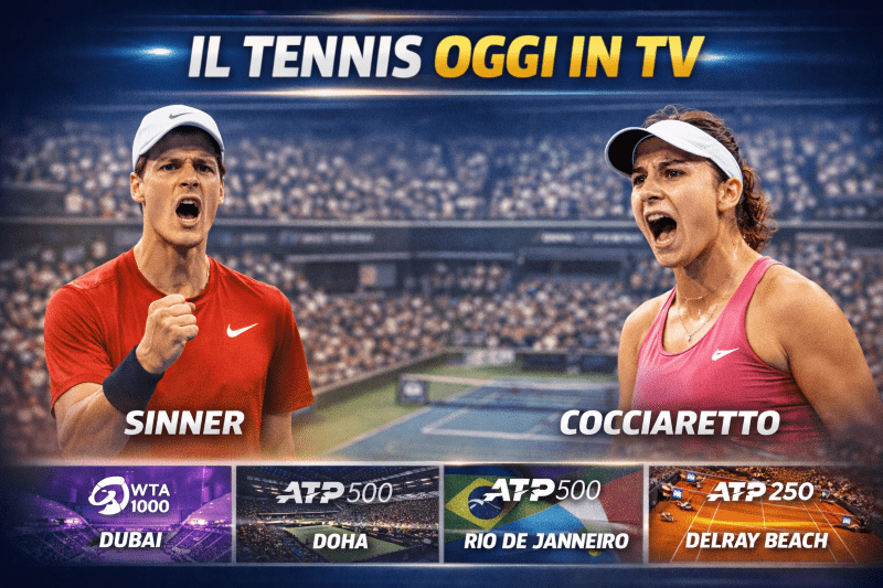 Tennis oggi in TV 16.02.26