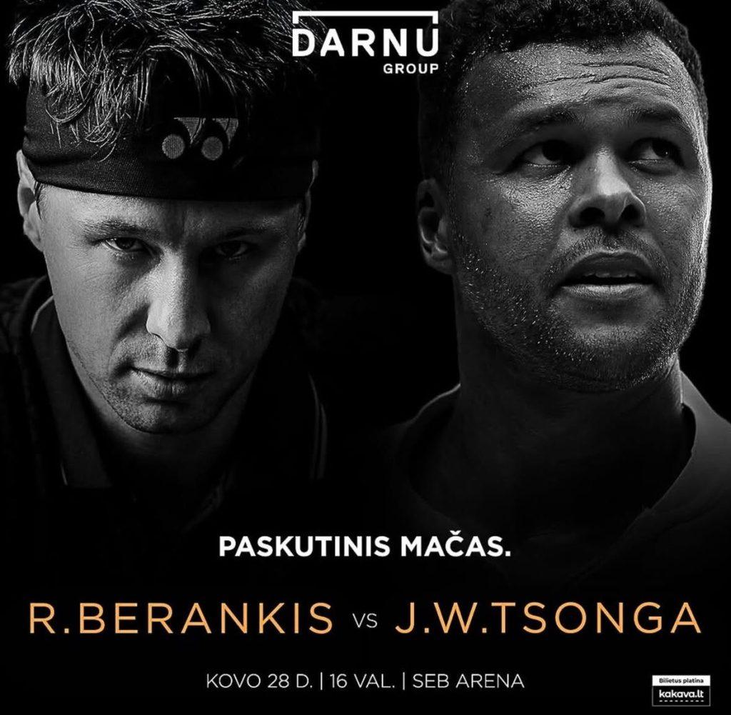 Berankis vs Tsonga, match d'esibizione per l'addio al tennis del lituano