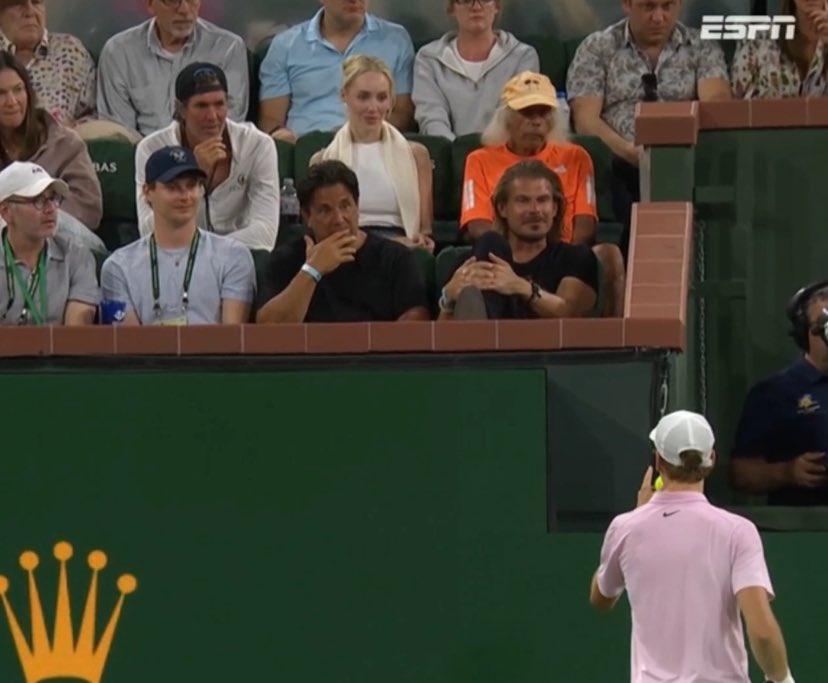 SInner zittisce il disturbatore ad Indian Wells (foto ESPN presa da X)
