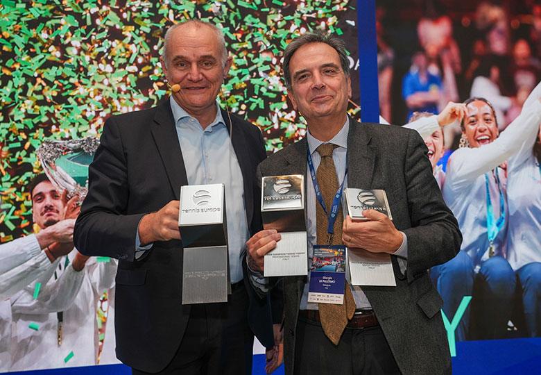 Il presidente di Tennis Europe Henrik Thorsøe Pedersen con il rappresentante della FITP Giorgio Di Palermo © Burak Gölge
