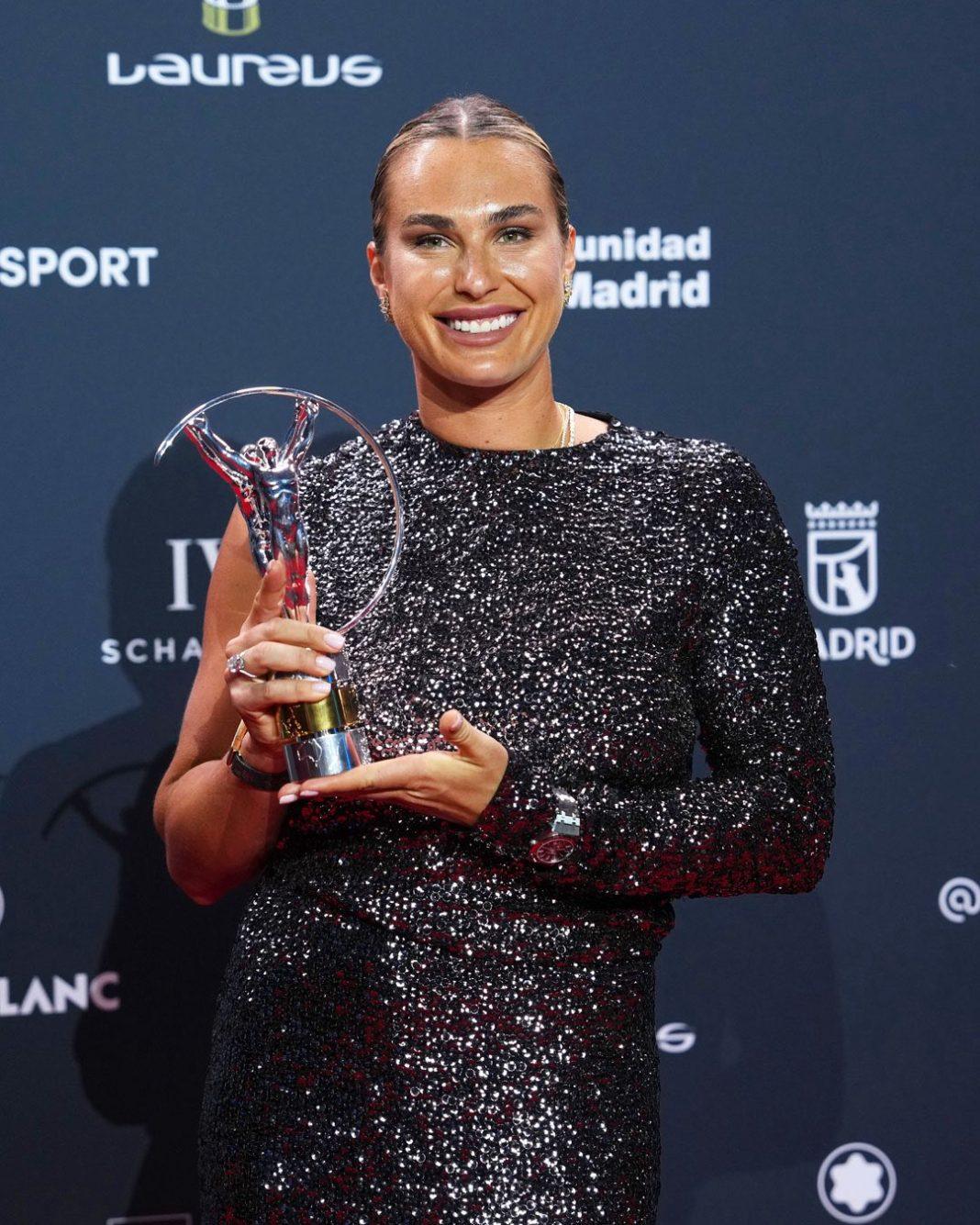 Aryna Sabalenka vince il premio 