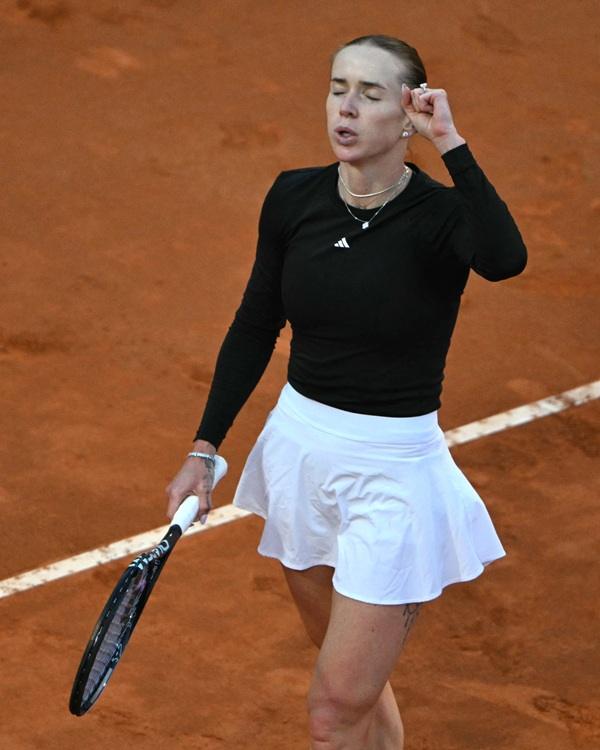 Elina Svitolina durante la finale a Roma 2026