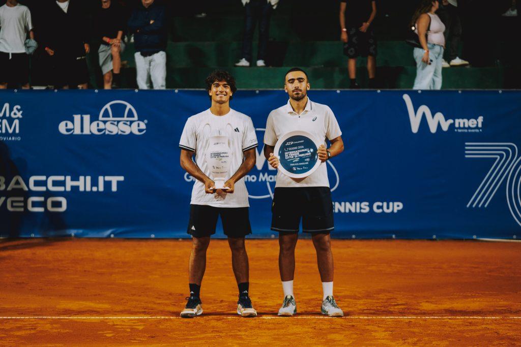 Rocha e Merida durante la premiazione al Challenger di Perugia 2026