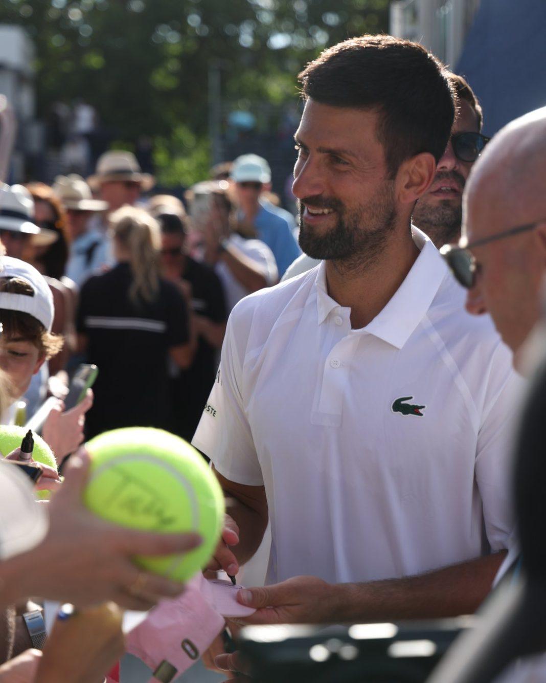 Novak Djokovic al Giorgio Armani Tennis Classic