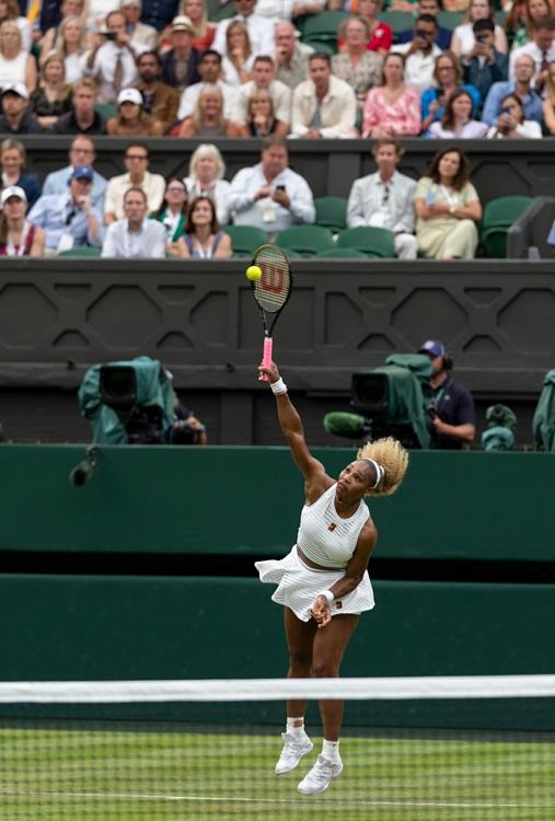 Serena Williams in azione a Wimbledon 2026