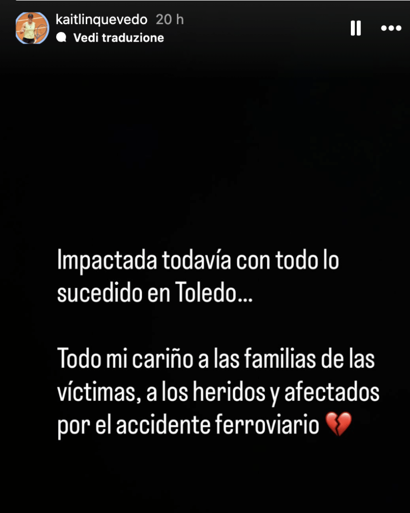 La storia Instagram della spagnola Quevedo sull'incidente ferroviario a Urda